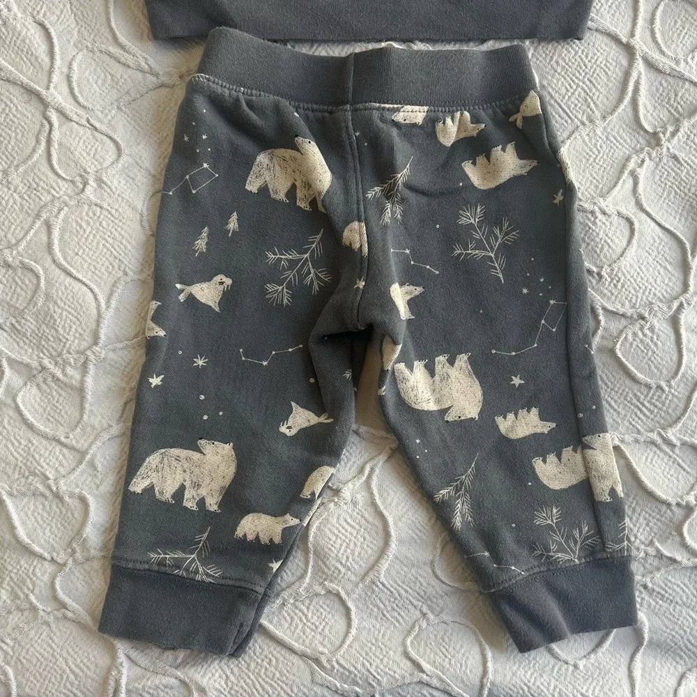 Carter’s Gray 2 Piece Pajama‎ Set W/polar Bears 12 Months (0509)